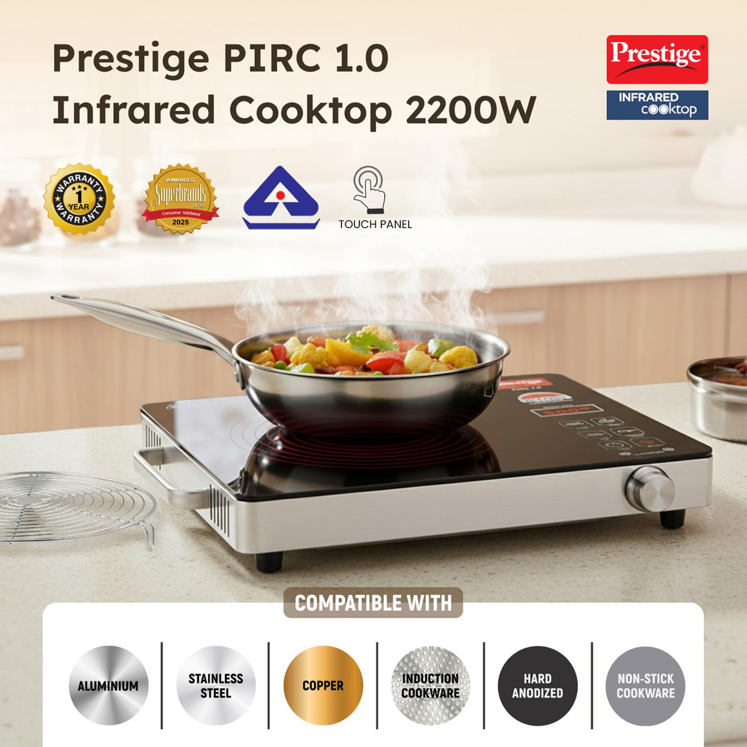 PIRC 1.0 INFRARED (2200W)(41136-INDUCTION COOK TOP-PRESTIGE | Girias ...
