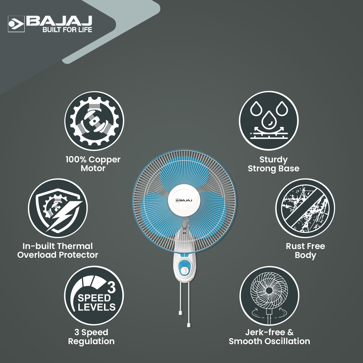 WF- 400MM TURBO (FIJI BLUE)(252107)-FAN-WALLFAN-BAJAJ | Girias - Buy ...
